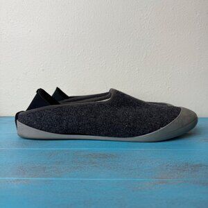 Mahabis Classic Slippers Felt Wool Upper W/ Rubber Sole Gray Black Sz 43 (9.5-10